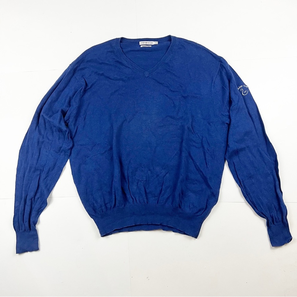 Peter Millar Blue V Neck Sweater Size Large - Picture 1 of 4
